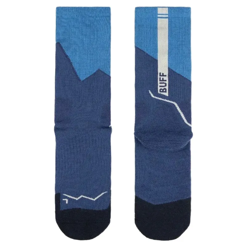 Buff Merino Midweight Crew Socks in Blue-2