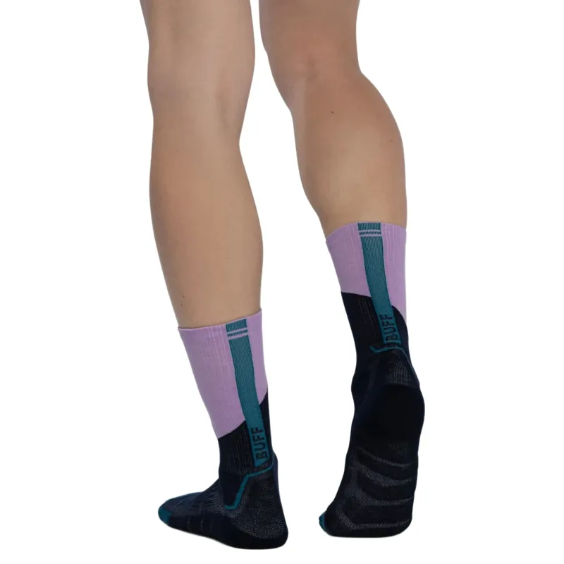 Buff Merino Midweight Crew Socks in Orchid-2