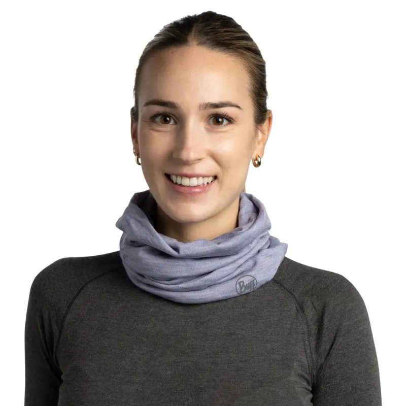 Buff Merino Midweight Neckwear in Melange Iris-2