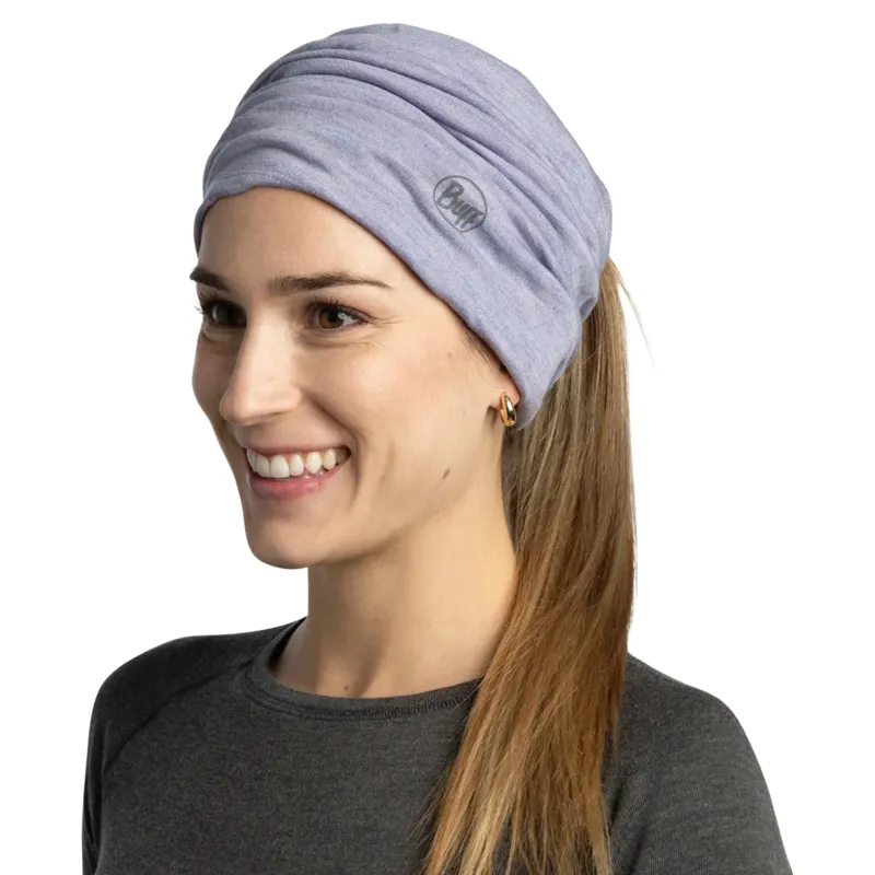 Buff Merino Midweight Neckwear in Melange Iris-3