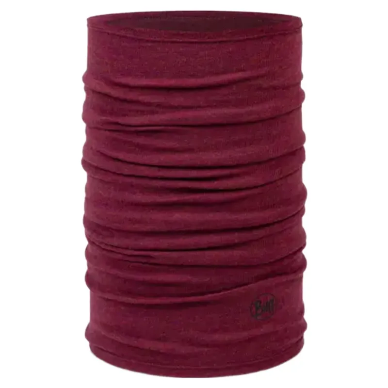 Buff Merino Midweight Neckwear in Melange Tibetan Red