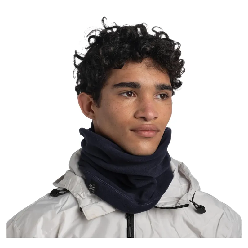 Buff Polar Neckwarmer in Solid Dark Navy-2