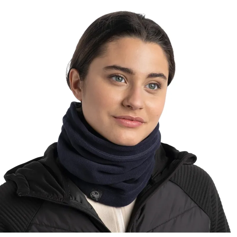Buff Polar Neckwarmer in Solid Dark Navy-4