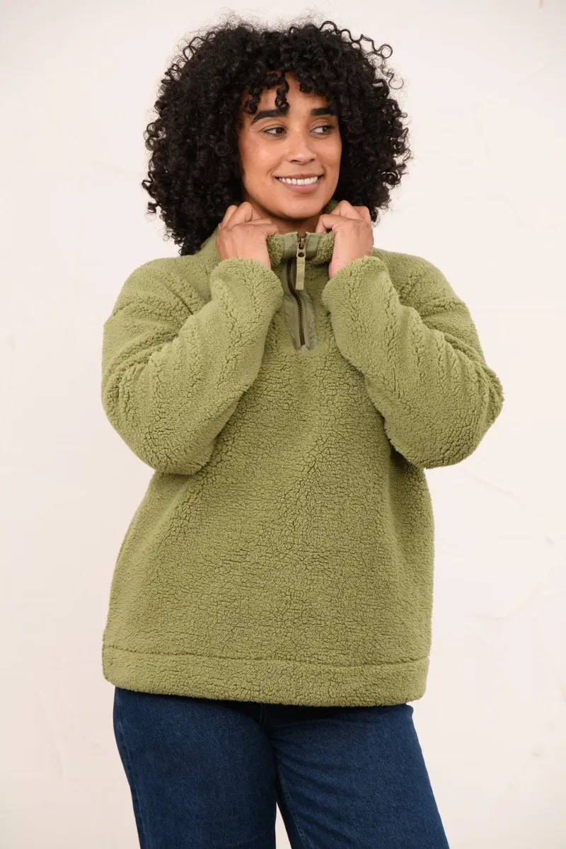 Lighthouse Women's Coast Half Zip Fleece in Moss-4