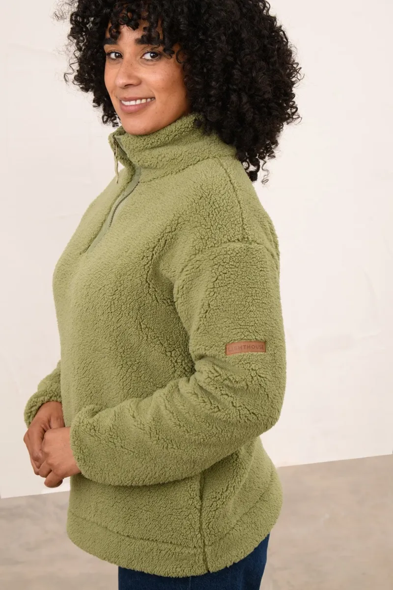 Lighthouse Women's Coast Half Zip Fleece in Moss-5