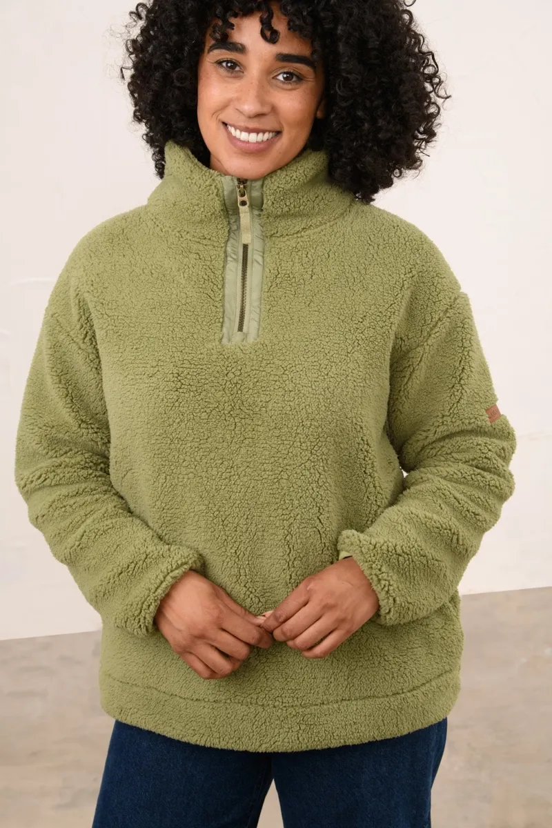 Lighthouse Women's Coast Half Zip Fleece in Moss-3