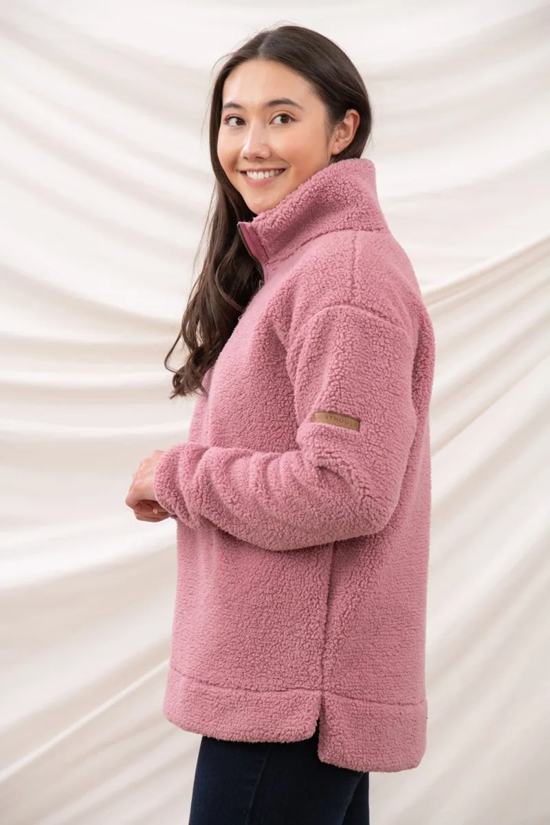 Lighthouse Women's Coast Half Zip Fleece in Berry-1