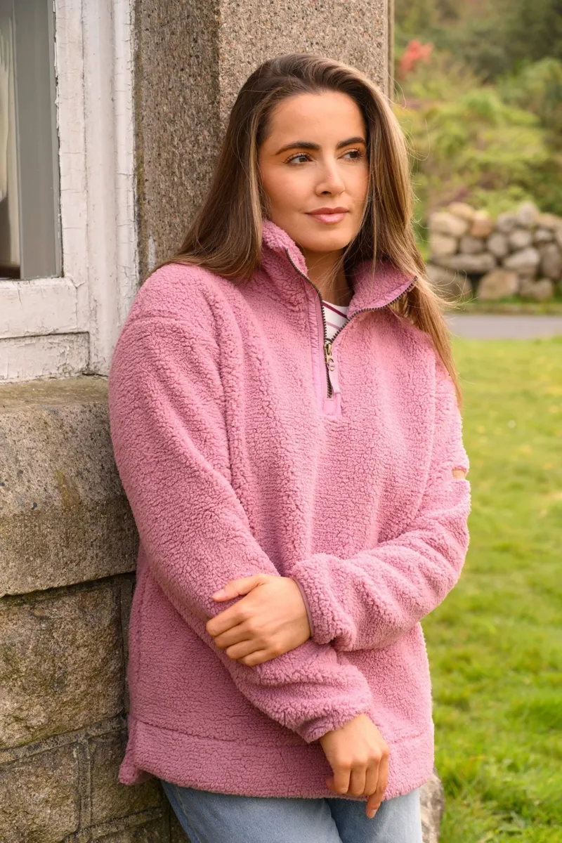 Lighthouse Women's Coast Half Zip Fleece in Berry-2