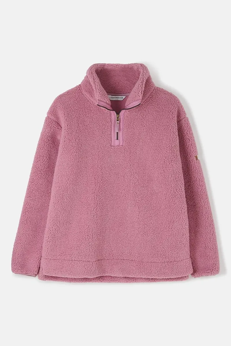 Lighthouse Women's Coast Half Zip Fleece in Berry-3