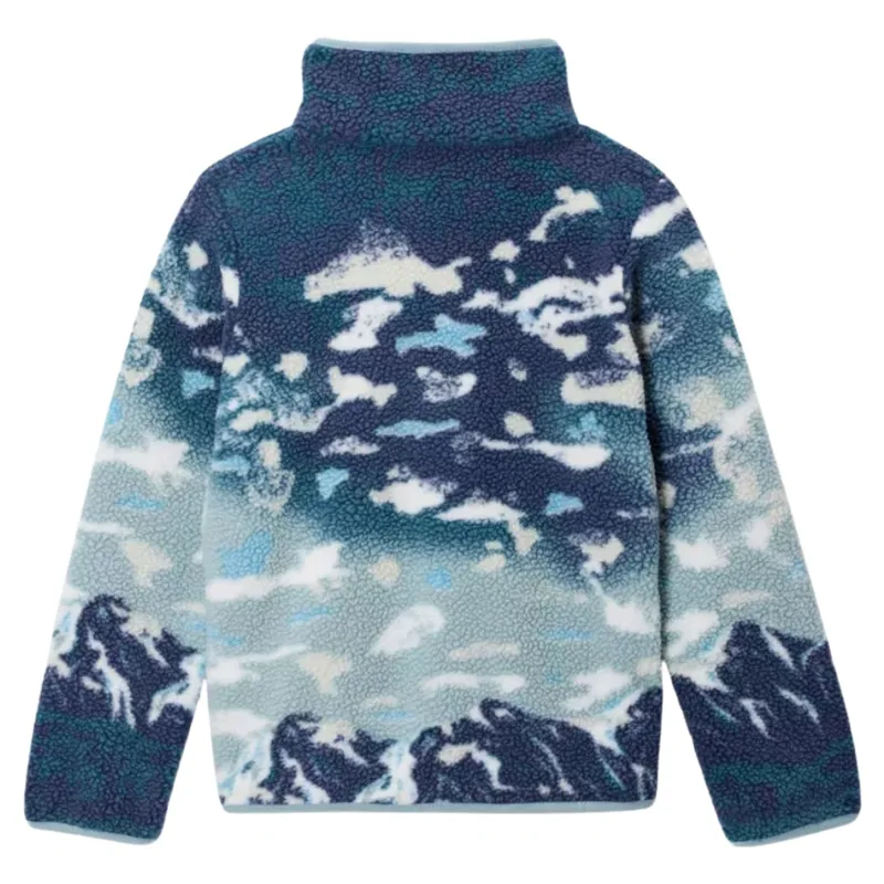 Columbia Kids Helvetia II Printed Half Snap Fleece in Crushed Blue Sisters-1