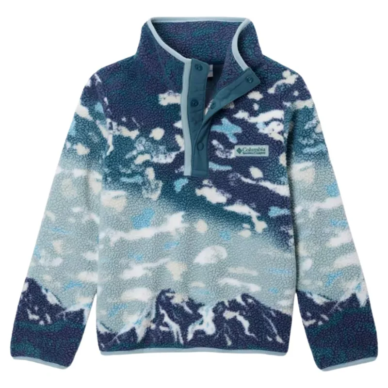 Columbia Kids Helvetia II Printed Half Snap Fleece in Crushed Blue Sisters
