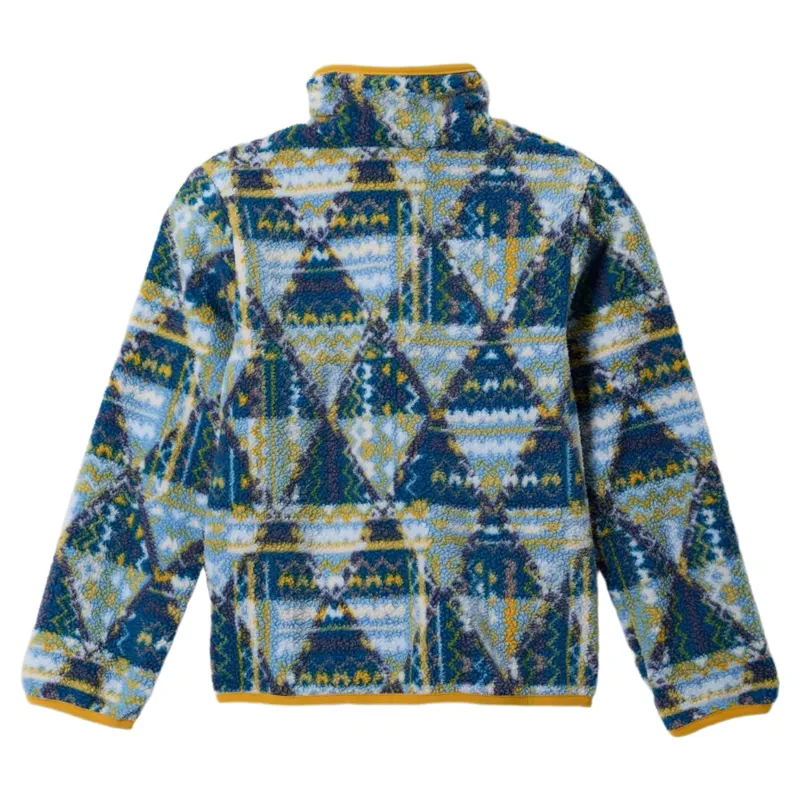 Columbia Kids Helvetia II Printed Half Snap Fleece in Phoenix Blue Geomix / Phoenix Blue / Squash-1