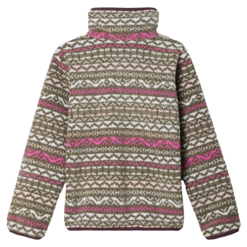 Columbia Kids Helvetia II Printed Half Snap Fleece in Pink Ice Madras-1