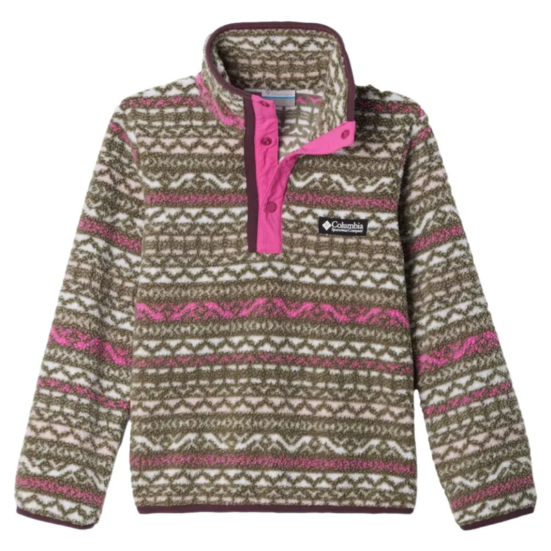 Columbia Kids Helvetia II Printed Half Snap Fleece in Pink Ice Madras
