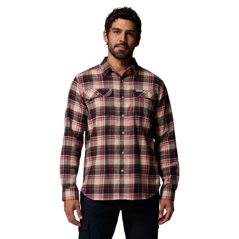 Columbia Men's Flare Gun Stretch Flannel Shirt in Ancient Fossil / Dispersed Plaid