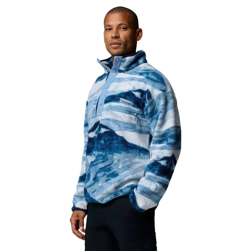 Columbia Men's Helvetia II Printed Half Snap Fleece in Rainy Day Summits