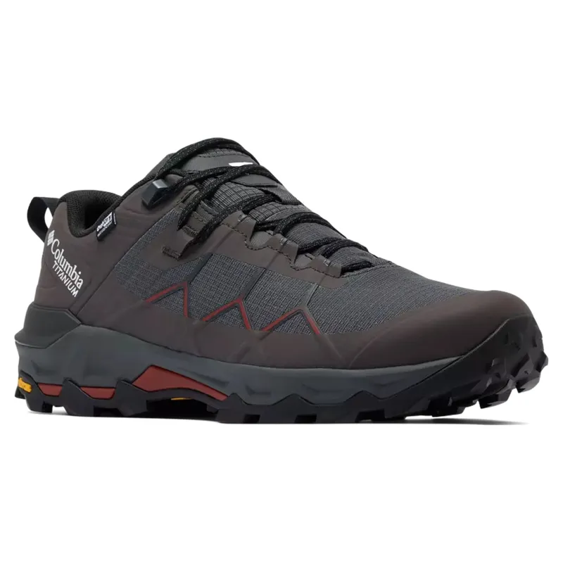 Columbia Mens Peakfreak Titanium Outdry Hiking Shoes in Dark Grey / Red Oxide