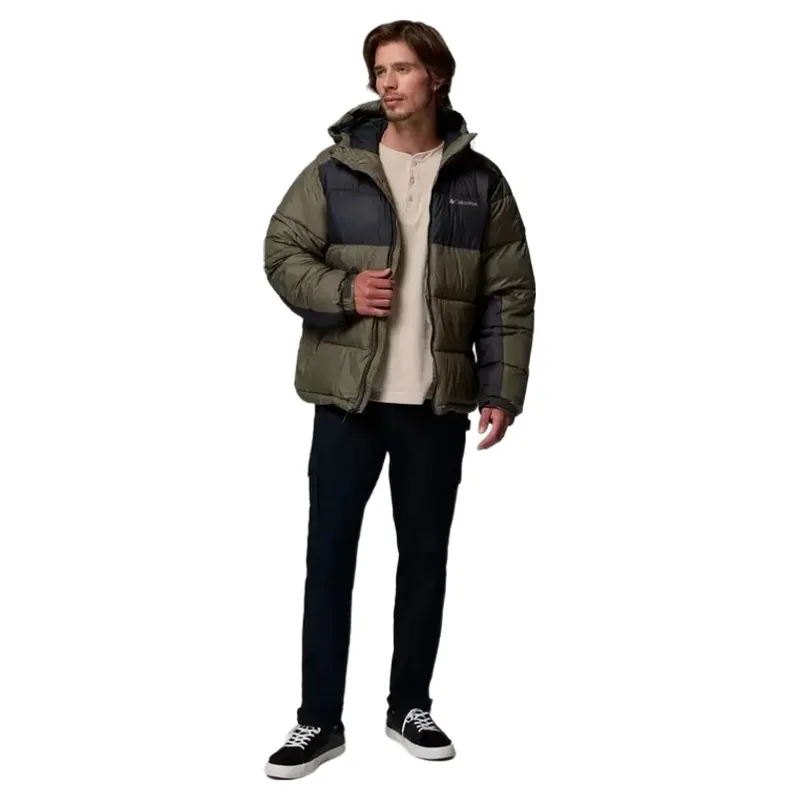Columbia Mens Pike Lake II Hooded Jacket in Stone Green / Shark / Shark Zips