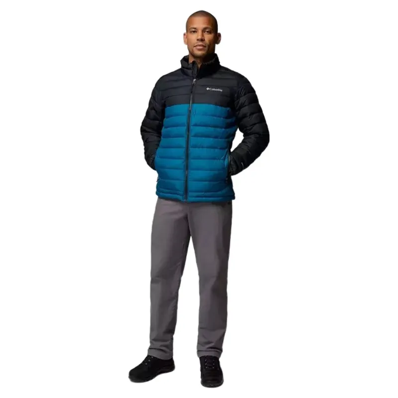 Columbia Mens Powder Lite II Hooded Jacket in Phoenix Blue / Black