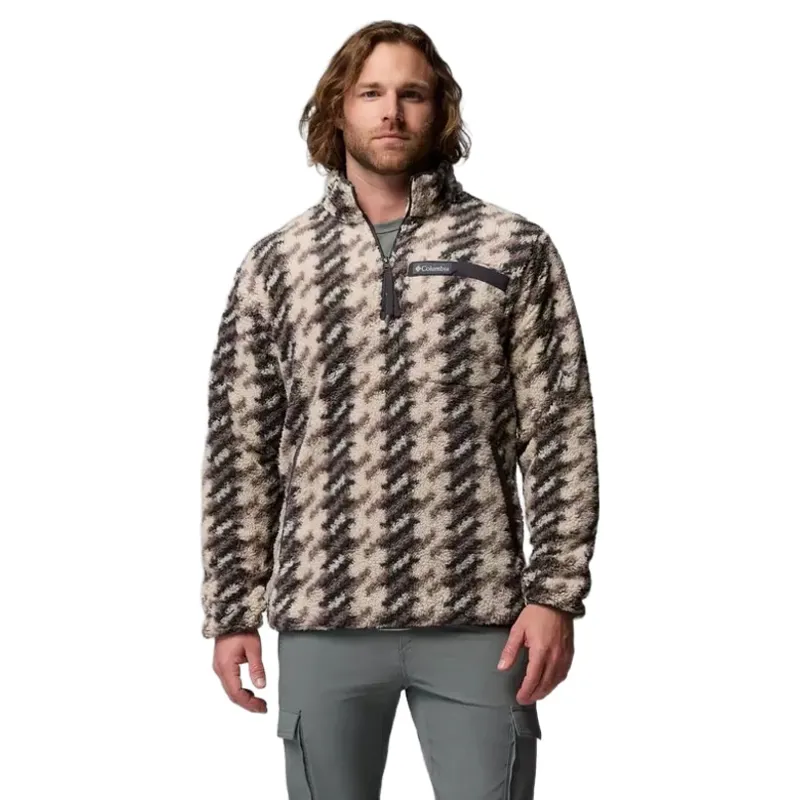 Columbia Mens Rugged Ridge High Pile Half Zip Fleece Jacket in Dark Stone Twills