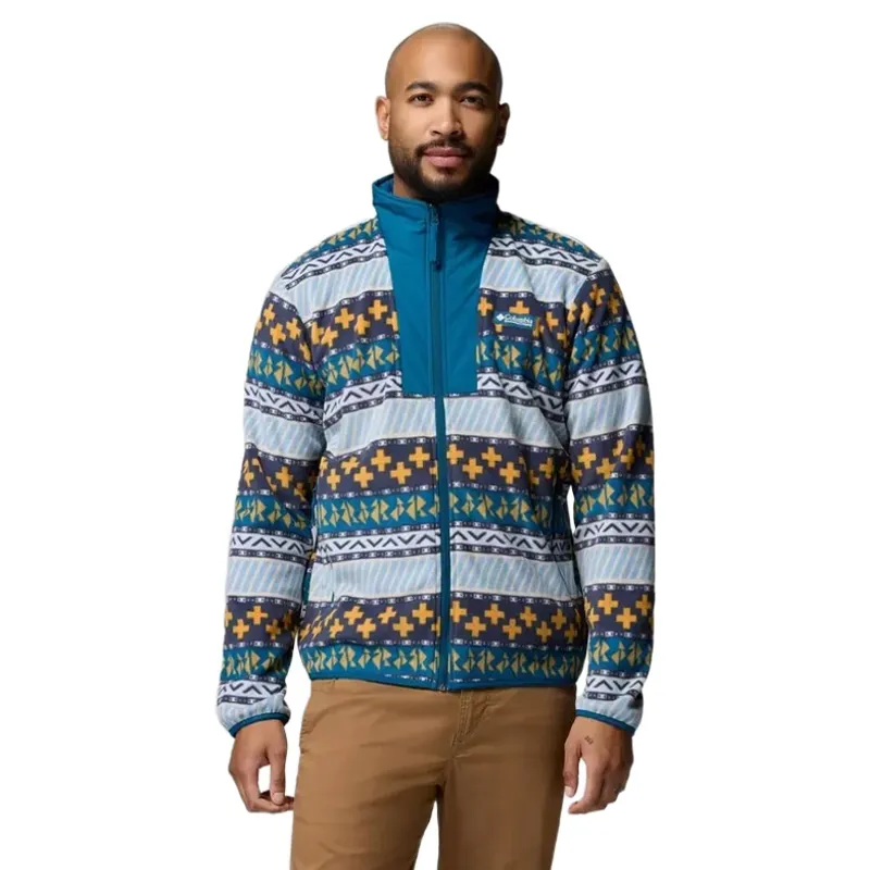 Columbia Mens Sequoia Grove II Full Zip Printed Fleece Jacket in Phoenix Blue Wizard Island