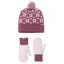 Columbia Women's Snowflake Beanie and Mitten Set in Antique Mauve / Mineral Pink / Powder Pink