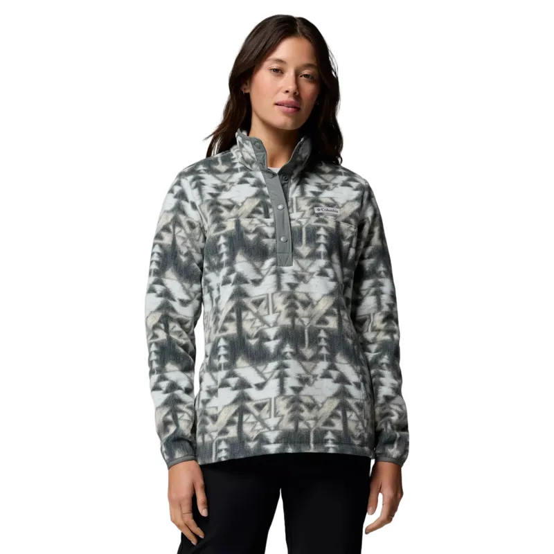 Columbia Womens Benton Springs Printed 1/2 Snap Fleece in Sedona Sage / Sketchup