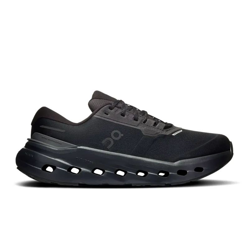 On Womens Cloudrunner 3 WP Running Shoes in Black / Black