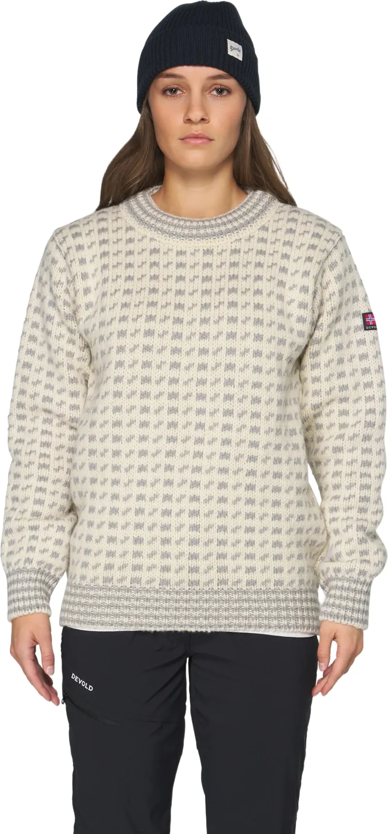 Devold Original Islender Men's Wool Sweater in Offwhite/Anthracite-4