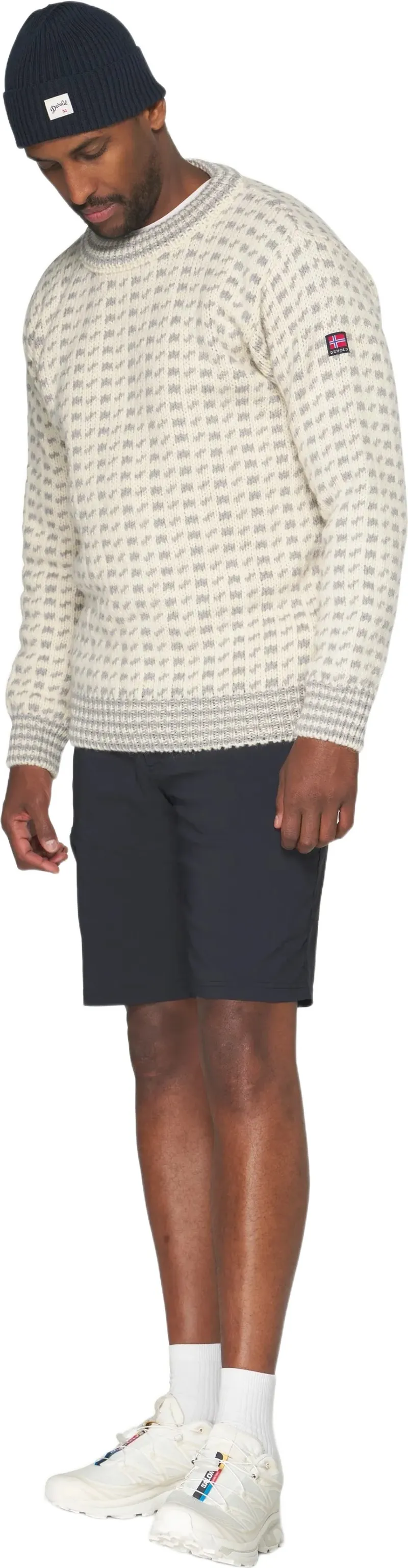 Devold Original Islender Men's Wool Sweater in Offwhite/Anthracite-3