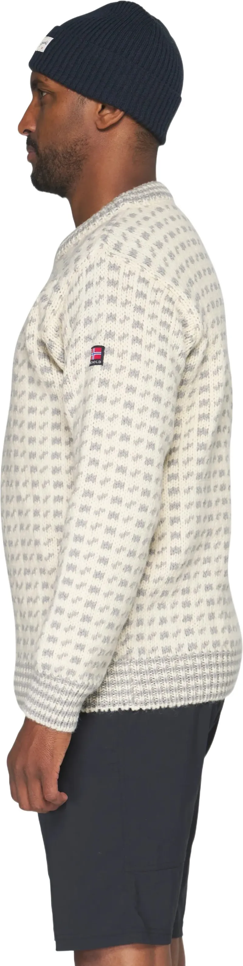 Devold Original Islender Men's Wool Sweater in Offwhite/Anthracite-1