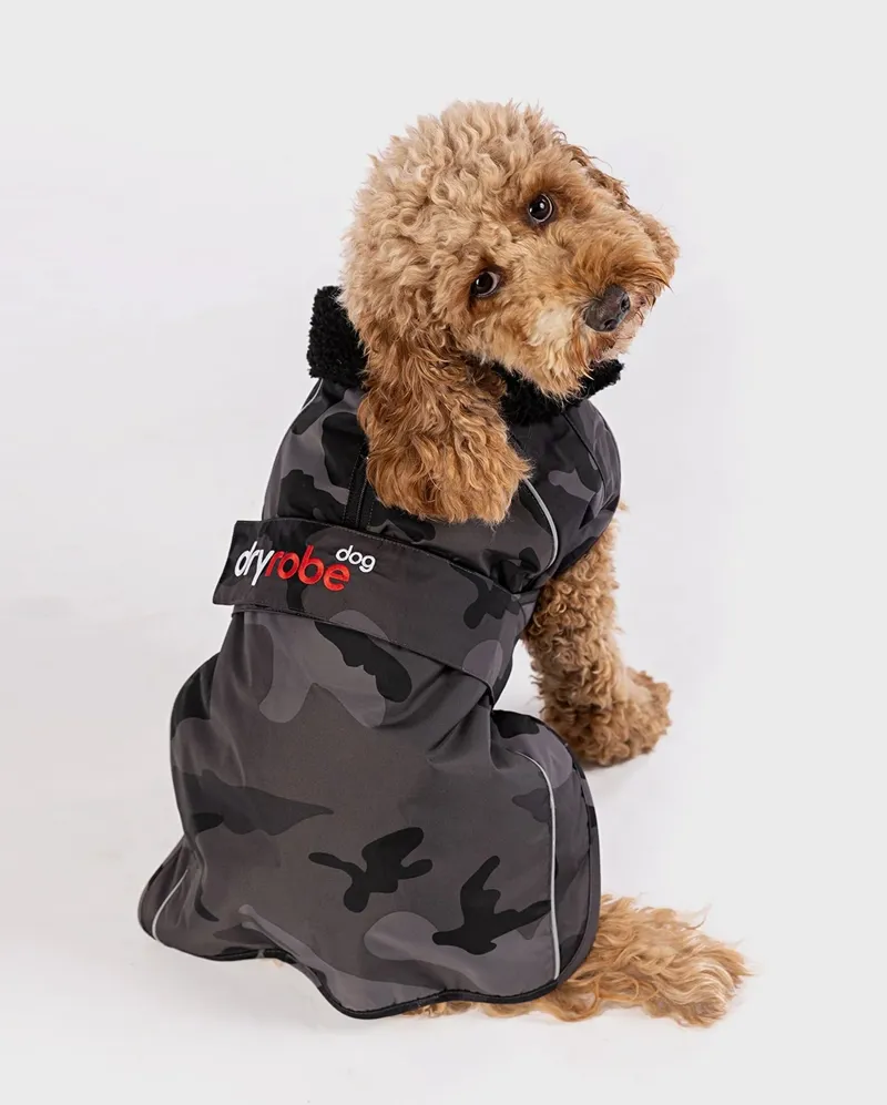 Dryrobe Dog Coat in Black Camo / Black-1