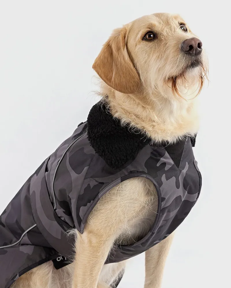 Dryrobe Dog Coat in Black Camo / Black-3