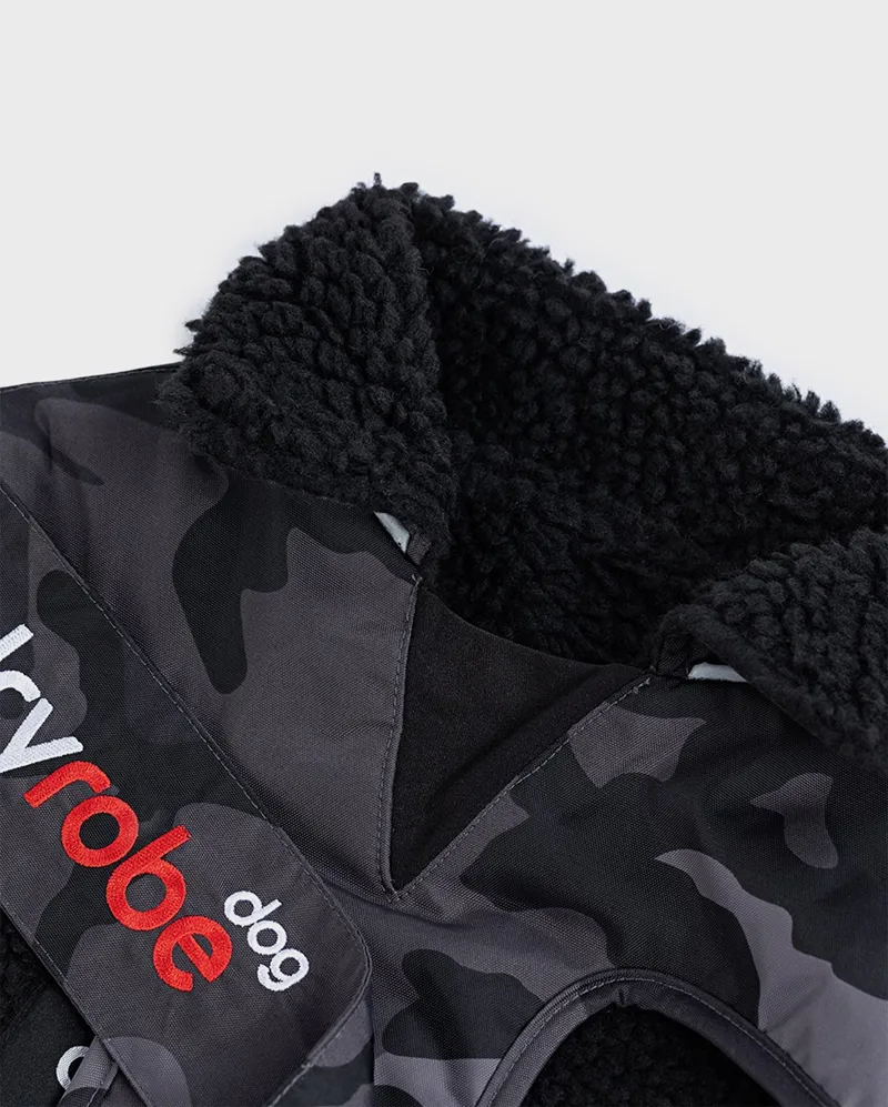 Dryrobe Dog Coat in Black Camo / Black-4