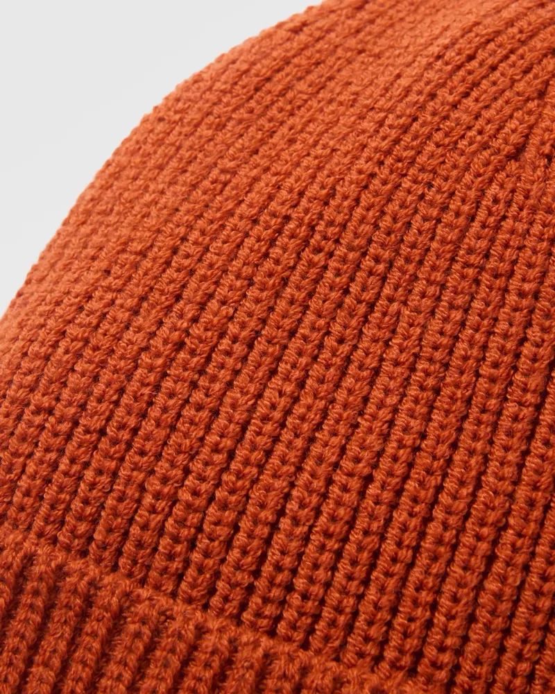 Passenger Compass Recycled Beanie in Dark Rust-3