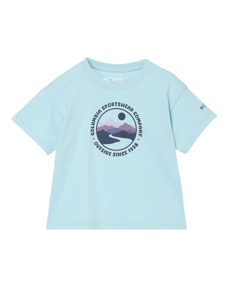 Columbia Kids Mission Lake II S/S Graphic Shirt in Marine Light / Bubbly-1
