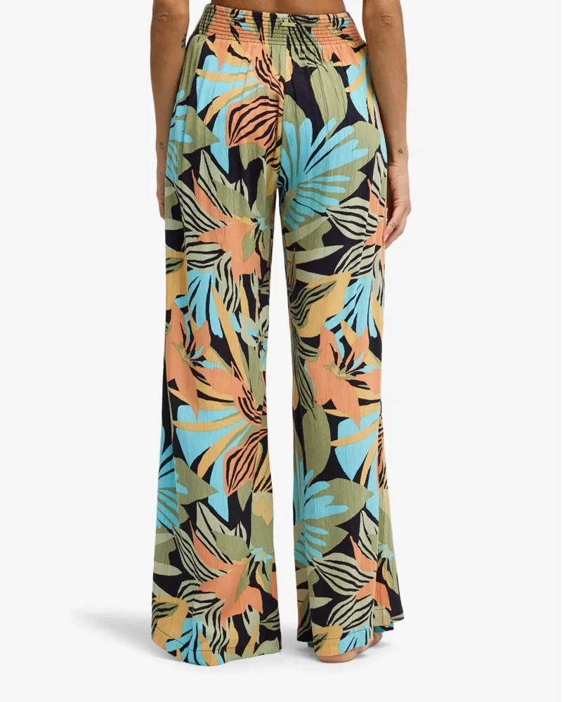 Billabong Split Spirit Women's Relaxed Fit Pants in Black Tropical-1