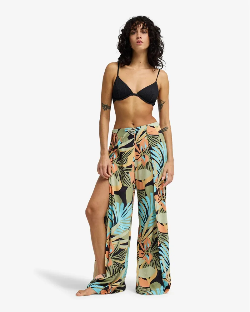 Billabong Split Spirit Women's Relaxed Fit Pants in Black Tropical-4