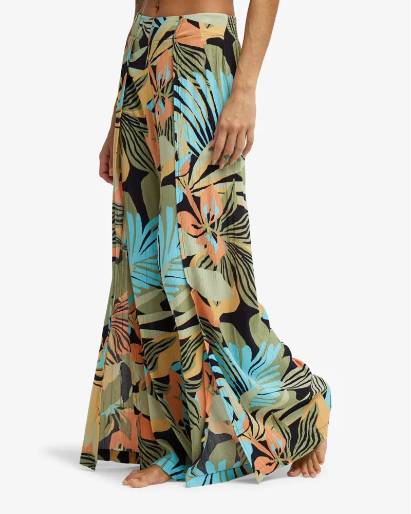 Billabong Split Spirit Women's Relaxed Fit Pants in Black Tropical-2