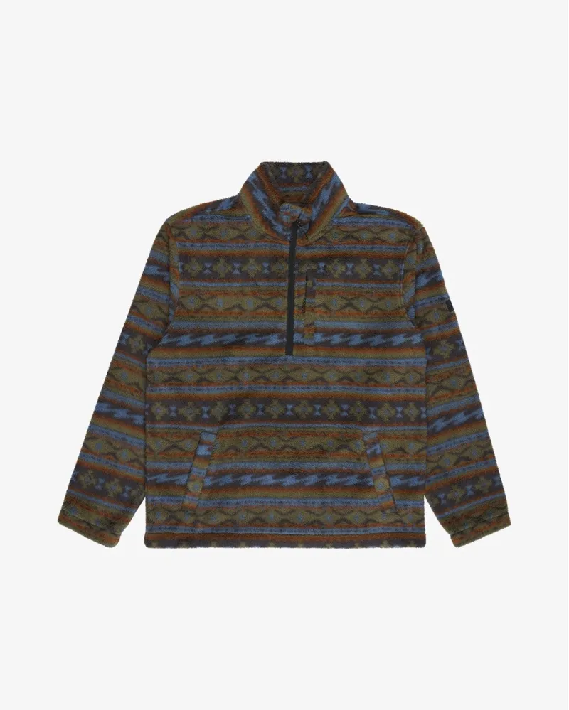 Billabong Mens Boundary Mock Neck Half Zip Fleece in Raven-1