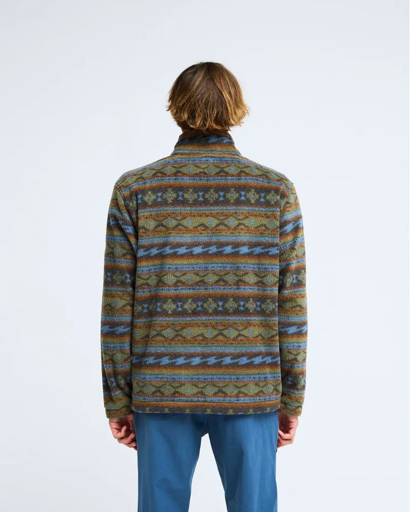 Billabong Mens Boundary Mock Neck Half Zip Fleece in Raven-5