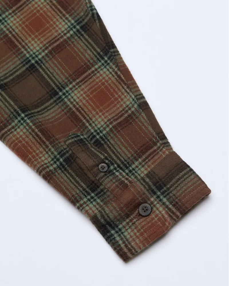 Billabong Mens Offshore Flannel Long Sleeve Shirt in Dark Cedar-7
