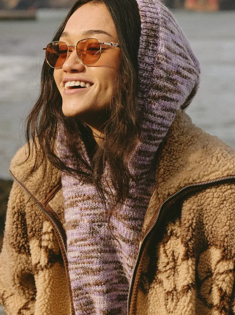 Roxy Womens Catching Air Hooded Jumper in Pink Lavender-7