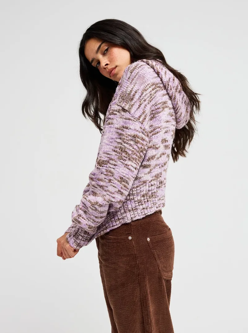 Roxy Womens Catching Air Hooded Jumper in Pink Lavender-1