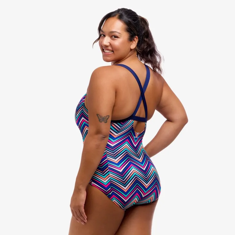 Funkita Womens Brace Me Back One Piece in Point Out-1