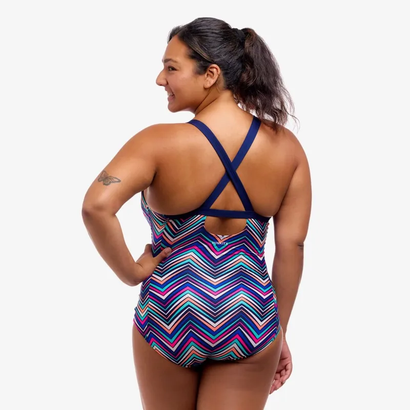 Funkita Womens Brace Me Back One Piece in Point Out-2