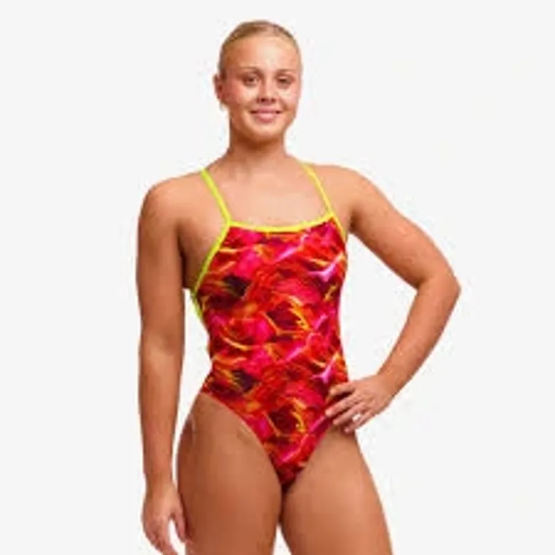Funkita Womens Strapped In One Piece in Saucy Sonar