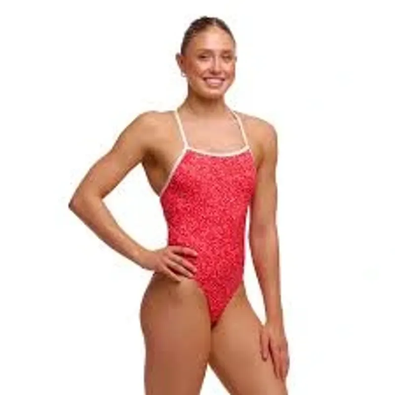Funkita Ladies Tie Me Tight One Piece in Hot Coals