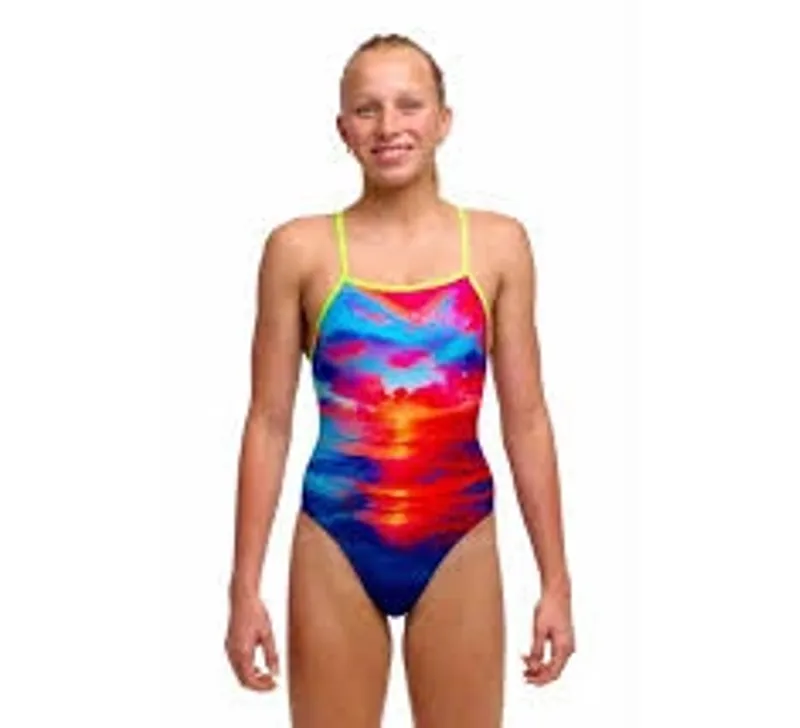 Funkita Ladies Tie Me Tight One Piece in Sunset Delight