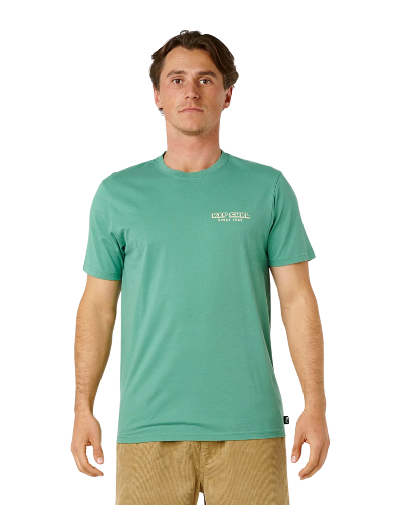 Rip Curl Mens AOTS Sailboat Tee in Leaf Green